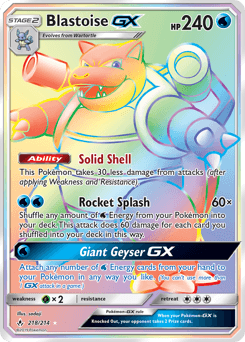 Blastoise-GX Unbroken Bonds card