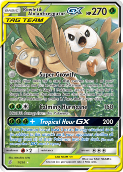 Rowlet & Alolan Exeggutor-GX Unified Minds card