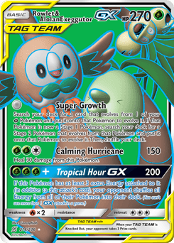 Rowlet & Alolan Exeggutor-GX Unified Minds card