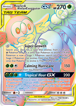 Rowlet & Alolan Exeggutor-GX Unified Minds card