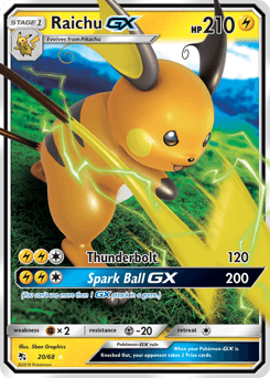Raichu-GX Hidden Fates card