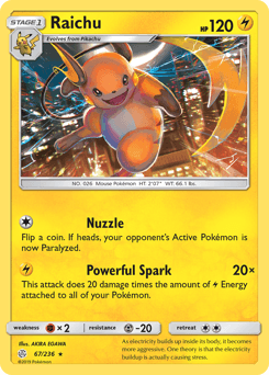 2019 Cosmic Eclipse Raichu #67