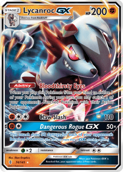Lycanroc-GX Guardians Rising card