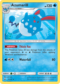 2017 Burning Shadows Azumarill #35