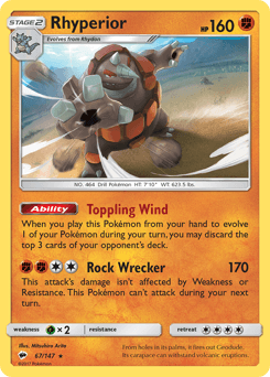 2017 Burning Shadows Rhyperior #67