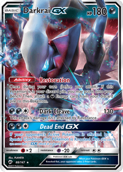 Darkrai-GX Burning Shadows card