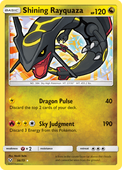 Shining Rayquaza Shining Legends card