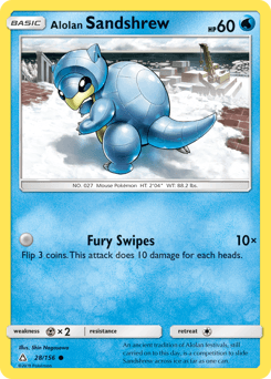 Alolan Sandshrew Ultra Prism card