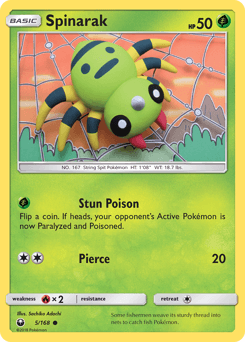 Spinarak Celestial Storm card