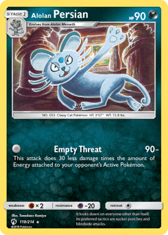 Alolan Persian Lost Thunder card