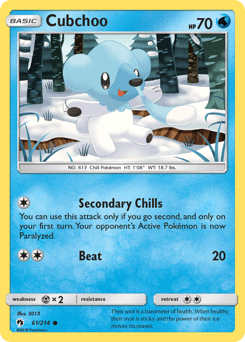 Cubchoo Lost Thunder card