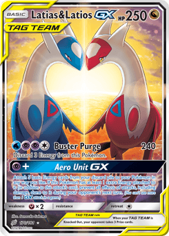 Latias & Latios-GX Team Up card