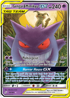 Gengar & Mimikyu-GX Team Up card