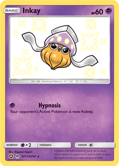 Inkay Hidden Fates Shiny Vault card