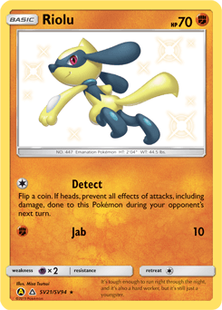 Riolu Hidden Fates Shiny Vault card