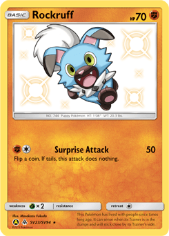 Rockruff Hidden Fates Shiny Vault card