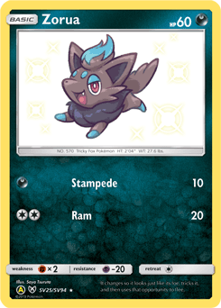 Zorua Hidden Fates Shiny Vault card