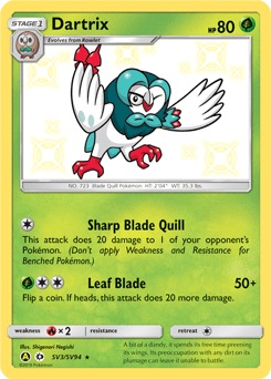 Dartrix Hidden Fates Shiny Vault card