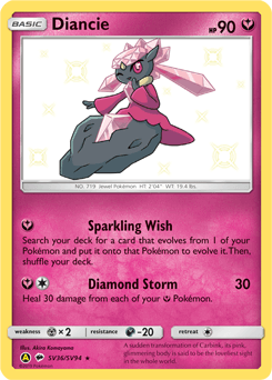Diancie Hidden Fates Shiny Vault card
