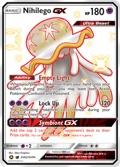 Nihilego-GX Hidden Fates Shiny Vault card