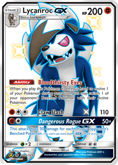 Lycanroc-GX Hidden Fates Shiny Vault card