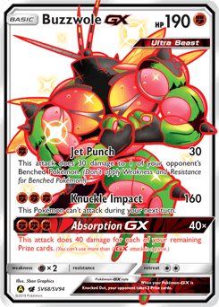 Buzzwole-GX Hidden Fates Shiny Vault card
