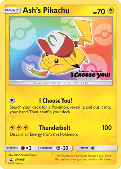 Ash's Pikachu SM Black Star Promos card