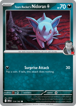 2025 Destined Rivals Team Rocket's Nidoran♀ #114