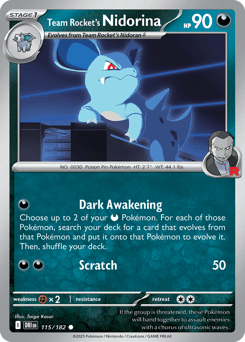 2025 Destined Rivals Team Rocket's Nidorina #115