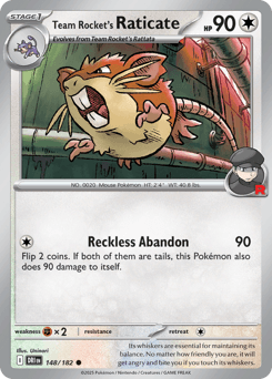 2025 Destined Rivals Team Rocket's Raticate #148