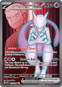 Team Rocket's Mewtwo ex Destined Rivals card