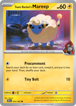 2025 Destined Rivals Team Rocket's Mareep #72