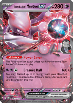 Team Rocket's Mewtwo ex Destined Rivals card