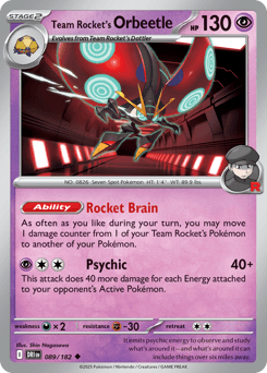 2025 Destined Rivals Team Rocket's Orbeetle #89
