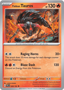 Paldean Tauros Paldea Evolved card