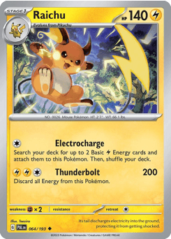 2023 Paldea Evolved Raichu #64