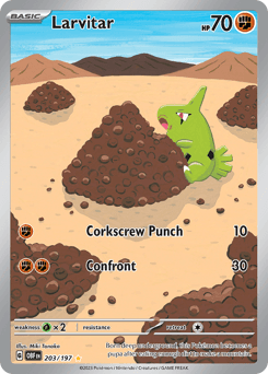 Larvitar Obsidian Flames card