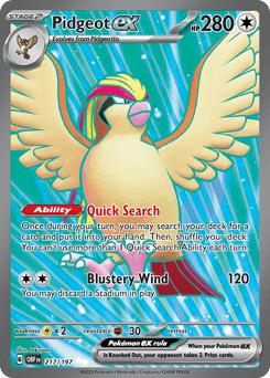 Pidgeot ex Obsidian Flames card