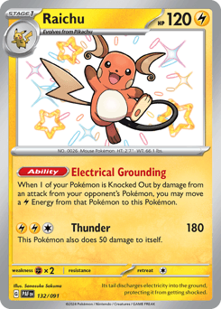 2024 Paldean Fates Raichu #132