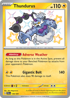 Thundurus Paldean Fates card