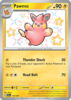 Pawmo Paldean Fates card