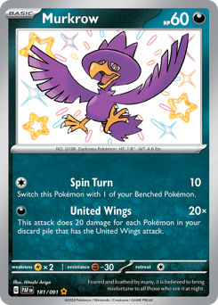Murkrow Paldean Fates card