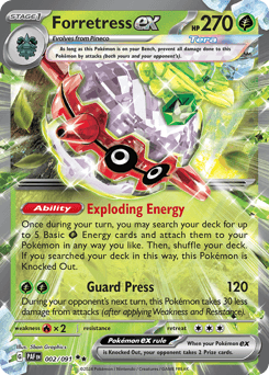 Forretress ex Paldean Fates card