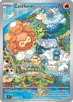 Castform Sunny Form Surging Sparks card