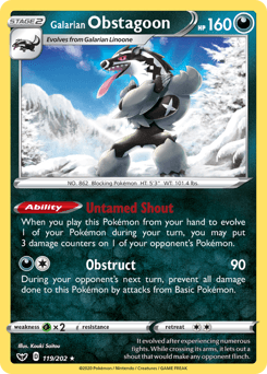 2020 Sword & Shield Galarian Obstagoon #119
