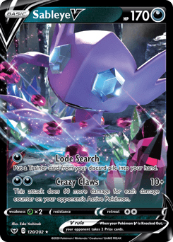 2020 Sword & Shield Sableye V #120