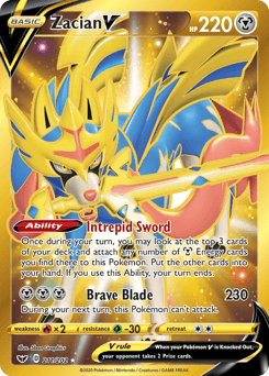 Zacian V Sword & Shield card