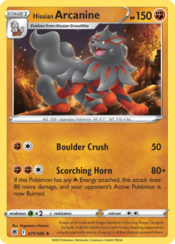 Hisuian Arcanine Astral Radiance card