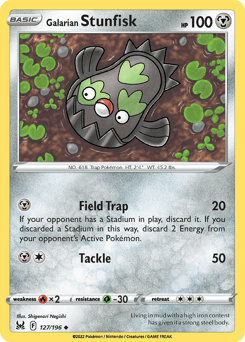 Galarian Stunfisk Lost Origin card