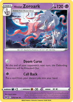 2022 Lost Origin Hisuian Zoroark #76